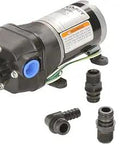 Quiet Quad Water Pump System Diaphragm Pump With Internal Bypass For Marine Use 3.3 GPM At 35 PSI 115V AC with hose fittings