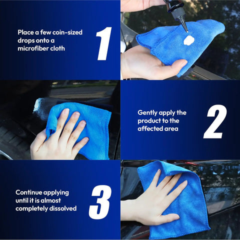 Step-by-step instructions for using New Upgraded Car Scratch Remover Kit For Vehicles Blemishes And Swirl Marks Non Toxic Paint Repair.