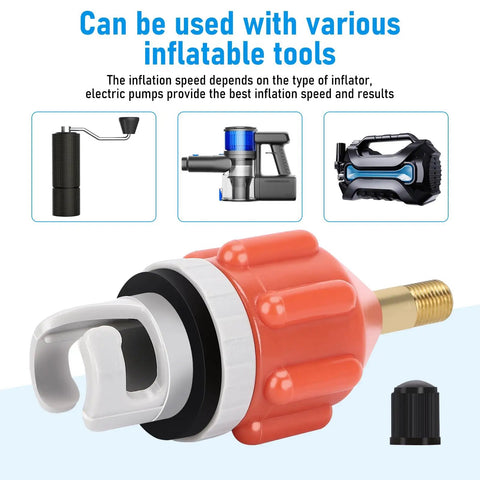 2 Pack SUP Pump Adapter Set For Stand Up Paddle Boards And Kayaks, orange air valve adapter with tight seal and universal fit