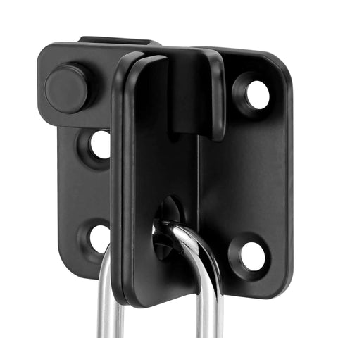 Two Pack Heavy Duty Flip Latches in black stainless steel for barn gates and sliding doors great for cabinets and closets 1.81 by 1.77 inches