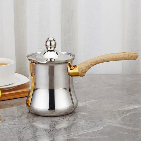 Turkish Coffee Pot Set 720ml 24oz Stainless Steel Briki Cezve For Turkish Greek Arabic Coffee Maker With Bakelite Handle.