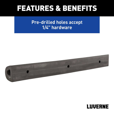 20 Inch Universal Rubber Bumper Guard Strips For Loading Docks And Trucks Rear Fender Pad Bump Stop Heavy Duty Rubber Guard For Vans Trailers And Delivery Vehicles 2 Pack, showing pre-drilled holes for hardware