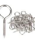 Heavy Duty 304 Stainless Steel Eye Screws 30 Pack Slick Corrosion Proof Screw Hooks, 40x17mm, for DIY crafts and home displays.