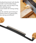 Straight Draw Knife Woodworking Shaving Tool Featuring Heavy Duty Steel Blade And Grippy Wooden Handle For No Sweat Bark Stripping Log Peeling And Quick Finishing Work on work surface