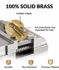 Full view of Easy Install Real Deal Solid Brass Mini Knobs 5 Pack Measure a True 1/2 Inch showing solid brass material and construction details.