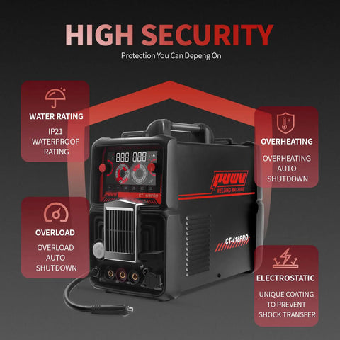 5 In 1 Plasma Cutter And Welder Combo With Dual Voltage 110V And 220V, MIG Flux Core MIG TIG Stick Welding, Plasma Cutting Features