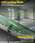 Three-Plane 3D Laser Level Kit With 3x360 Self-Leveling Green Cross Lines on stairway setup