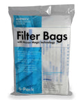 Packaged 204811 Six Pack HEPA Filter Bags For F-Style Vacuums, Micron Magic Replacement, 6-pack OEM quality, clear plastic wrap