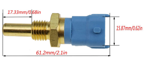 Water Temperature Sensor Switch 4010644 0281002209 For Polaris Sportsman Scrambler Ranger Rzr 570 700 800 900 Efi Xp 1000 And Ace 570 Efi Replacement With Interchange Numbers 0280130093 0280130094 0280130122 0281002169 0281002170 blue brass sensor with dimensions