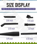 Size display of One And A Quarter Inch Micro Cleaning Wet Dry Vac Nozzle Kit With Cone Adapter And Six Attachments for tight spots