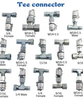 Go To 14 Piece Tee Fittings Connector Set For Hydraulic Pressure Gauge Test Kit And Engine Cooling System Hoses And Clamps DIY