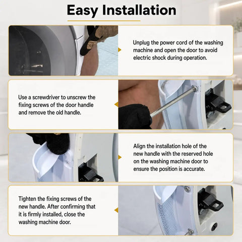 Installation steps for High Grade Replacement Washer Door Handle Fits Duet Whirlpool Models AH391617 AP3128741 8181846.
