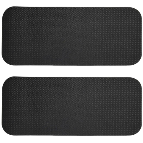 Top view of Ultra Grippy Exercise Bike Mat With Black Nappa Leather 12.2 By 3.9 By 3.9 Inches PVC Silicone Core Double Sided Anti Slip Floor Protector.