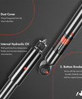 Rear Shock Absorber Set For Honda Civic 2012 To 2015 Coupe Left And Right Sides - Close-up of shock with labels and parts