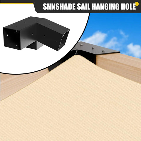 4x4 Woodworks Pergola Brackets Kit With 15 Degree Three Way Brackets 75 Degree Three Way Brackets And Four Posts Heavy Duty Steel Construction With Black Powder Coat Durable Outdoor Slanted Roof Support Kit For Pergolas showing black steel bracket on pergola frame