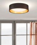 16 Inch Flush Mount LED Ceiling Light Fixture Dimmable Black Exterior Gold Interior for Living Room Bedroom Hallway Dope Modern Style Energy Efficient