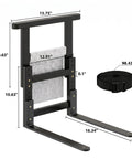 Adjustable Bed Rail For Seniors, Sturdy Grab Bar Supports Up To 300 Lbs, Black Bedside Safety Handle dimensions shown