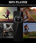 Compact Portable MP3 Player With Lanyard, Expandable Memory Up To 32GB, Rechargeable Battery, Supports MP3 And WMA Playback, Includes 3.5mm Earphone Jack For Easy On The Go Listening, Black