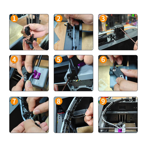 Installation steps for Drag Chain Replacement For Adventuer 5M Pro 3D Printer Open Type Plastic Cable Carrier