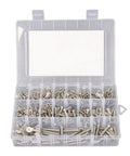 Massive 550 Piece Wood Screws Set Made From 304 Stainless Steel Includes Sizes 4 6 8 10 12 Countersunk For Decks Furniture And All Woodworking Projects Corrosion Resistant Fasteners in a plastic organizer