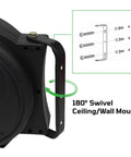 3/8 Inch By 25 Foot PVC Air Hose With 3 Foot Lead In And Auto Retracting Latch System, wall mount detail, high impact polypropylene