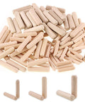 Premium Wood Dowel Pins Set 400 Pieces 6mm 8mm 10mm L Fluted Beveled Ends Tapered For Easier Insertion Straight Grooved Pins