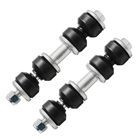 Two metal and rubber sway bar links from 14 Piece Beefy Front And Rear Suspension Kit With Wheel Bearing Hubs Tie Rods Ball Joints Front And Rear Sway Bars Boots Replacement For Chevy Impala Monte Carlo Pontiac Grand Prix Buick LaCrosse Regal Century
