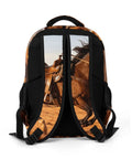 Back view of Unisex Western Galloping Horse Printed Backpack showing straps and horse image on durable polyester
