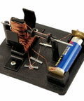 DC Motor Kit Demonstration Model For STEM Education Preassembled Electromagnetism Lesson Ready To Use Hands On No Assembly Required Includes Instruction Guide Battery Not Included showing coil and battery on base