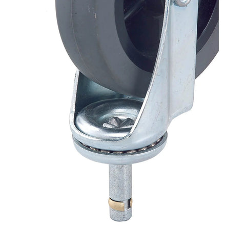 Swivel Caster Kit, Rubber Wheels, 4 Inch, Black, Set Of 4, 7/16 Inch Shaft Diameter, 1-1/2 Inch Stem Length, Ideal For Mobilizing Carton Stands