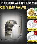 Genta LX Posi-Temp Valve Trim Kit Upgrade In Brushed Nickel For 2510 2520 2570 2590 Valves with lever and indicators