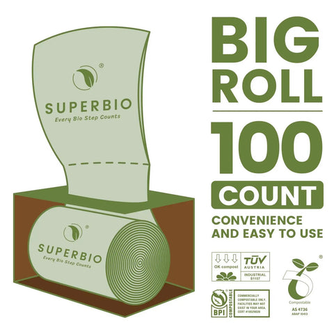 Heavy Duty 13 Gallon Compostable Kitchen Trash Bags Fifty Count Flat Top Bpi Certified Biodegradable Eco Friendly Liners in display packaging.
