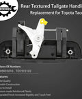 Toyota Tacoma Tailgate Handle Replacement 1995 to 2004 Exterior Textured Liftgate Lock Latch, OEM style door handle image