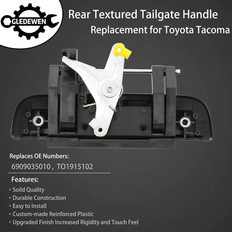 Toyota Tacoma Tailgate Handle Replacement 1995 to 2004 Exterior Textured Liftgate Lock Latch, OEM style door handle image