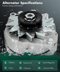 Three Wire 105Amp 12V Self Exciting Alternator Replacement For Chevy Cars 10SI Style with CW Rotation External Fan