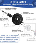 Upgrade Your Drip-Free Bath With This Sleek Matte Black Shower Trim Kit Made For Moen Chateau T470 Single Handle Faucets For A Fresh New Look That Totally Slays In Any Home. matte black trim kit with knob, escutcheon, screws