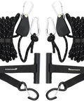 Heavy Duty Kayak Tie Down Straps Kit With Bow And Stern Loops And Easy No Knot Setup for kayaks, canoes, and paddleboards.