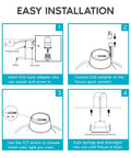 Installation guide for Dope LED Recessed Retrofit Downlight Kit 5 And 6 Inch Dimmable Can Light with CCT Selectable Colors.