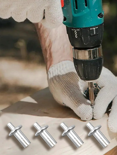Using a drill for installing 30 Pieces Aluminum Alloy Expansion Rivets Hammer Drive Expansion Rivet Knock Type Stainless Steel Rod Screws 5x11mm