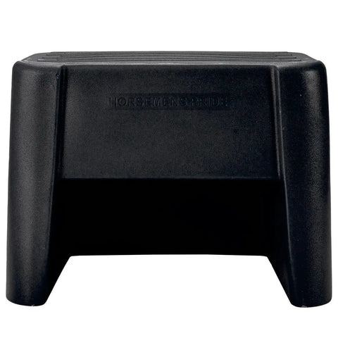 Two Step Mounting Step For Horses With Wide Stable Base Built In Handle Durable Pro Grade Plastic Great For Barns And Training Facilities Portable And Easy To Transport Ideal For Training And Grooming Sessions, black plastic two-step horse mounting block