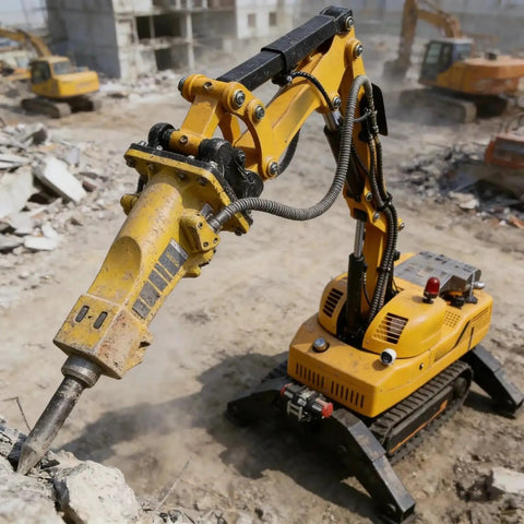 Customizable Remote Control Demolition Robot For Concrete Breaking And Disaster Rescue Heavy Duty Robot on construction site