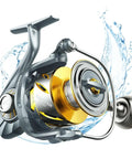 Badass Offshore Beast Saltwater Spinning Fishing Reel 6000 Size Gold Construction With IPX6 Waterproof Seals and Beefy Drag Assembly close-up view