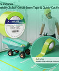 Top Notch Temporary Floor Protection Roll For Construction And Home Reno Green Non Adhesive Surface Shield Film For Hardwood Floors Tile And Paint Heavy Duty Gear That Rolls Out Smooth And Keeps Surfaces Looking Brand New Today with seam tape and quick-cut knife.