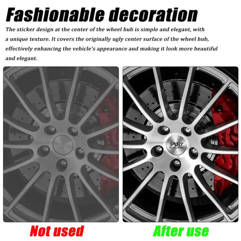 Premium 4 Piece 56Mm Wheel Hub Center Cap Stickers For Rims Featuring Bombproof Bolt Protectors and Vibration Control to Keep Your Rig Slick And Hella Secure on wheel hub.