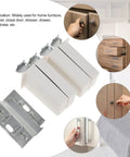 Four Sets Silver Cabinet Corner Braces With Thickened ABS And Iron, Heavy Duty Anti Rust Shelf Hinge Brackets Kit