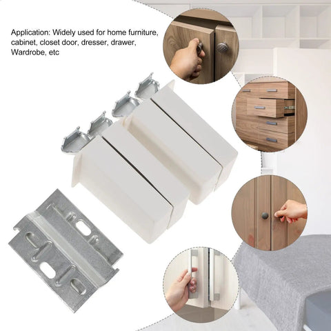 Four Sets Silver Cabinet Corner Braces With Thickened ABS And Iron, Heavy Duty Anti Rust Shelf Hinge Brackets Kit