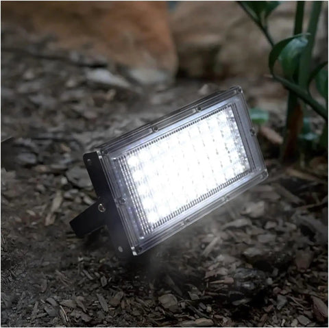 JUDYSSY Security Lights Outdoor Led Floodlight Waterproof Ip65 Led Reflector L, Cold White,100W next to soil and plants.