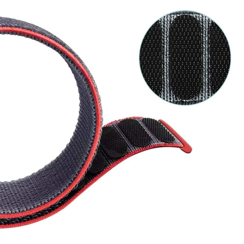 Close-up of the black adjustable hook-and-loop fastener on the Orange Nylon Quick Release Watch Band For Seiko SKX007 Replacement Strap.