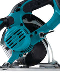 Side view of 18V LXT Cordless Metal Cutting Saw Bare Tool with 5 3 8 Inch Cut Capacity showing blade and handle features.