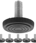 24 Piece Adjustable Furniture Leveling Feet Set For Cabinets And Dressers, Threaded Levelers With Height Adjustment For Stability, Beefy Heavy Duty Iron And Plastic Build, Easy Install For Home And Office, Works With Tables And Chairs. Set of black threaded leveling feet